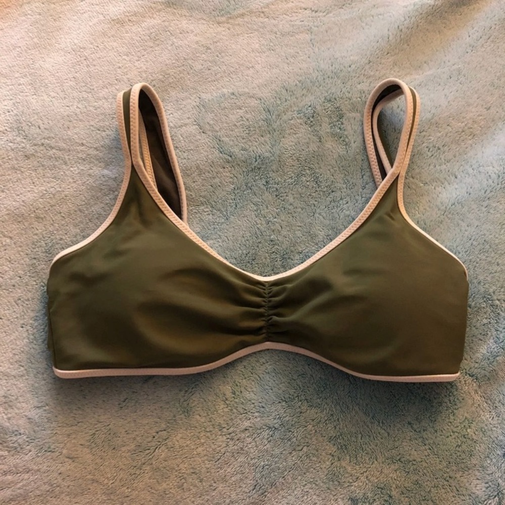 Aerie green scoop bikini top